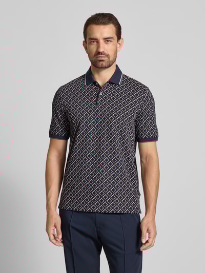 bugatti Regular Fit Poloshirt im Allover-Look Marine 4