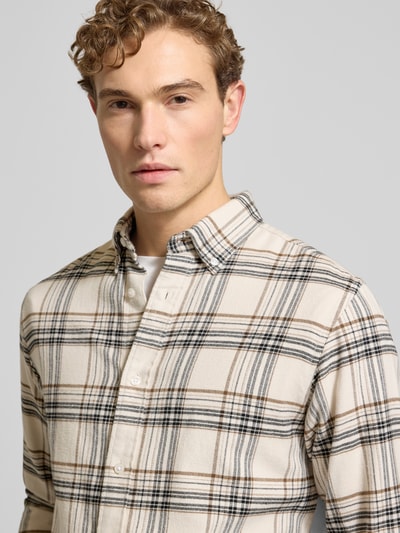 Jack & Jones Premium Vrijetijdsoverhemd met knoopsluiting, model 'LUBARKLEY' Beige - 3