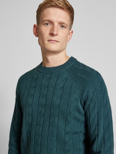 ECOALF Strickpullover mit gerippten Abschlüssen Modell 'TILOALF' Dunkelgruen 3