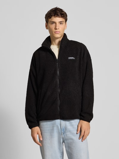 REVIEW Fleecejacke mit Stehkragen und Label-Detail Black 4