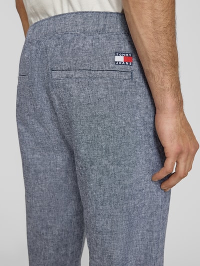 Tommy Jeans Regular Fit Weite Hose aus Leinen-Baumwoll-Mix Marine 3