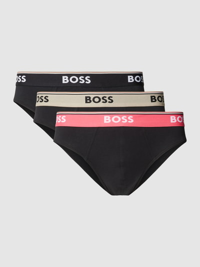 BOSS Slip met elastische band met logo in een set van 3 stuks Zwart - 1