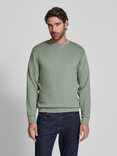 SELECTED HOMME Sweatshirt mit gerippten Abschlüssen Modell 'EMANUEL' Hellgruen 4