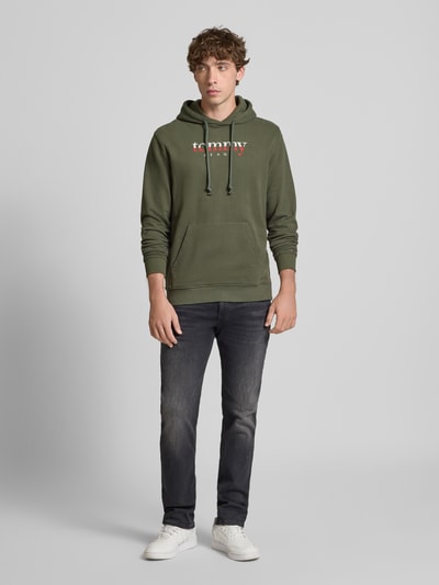 Tommy Jeans Regular Fit Hoodie aus reiner Baumwolle Dunkelgruen 1