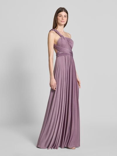 Rose Avenue Abendkleid mit V-Ausschnitt und Taillenband Pflaume 1