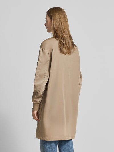 Jake*s Casual Lange jas met elastische mouwboorden Taupe - 5