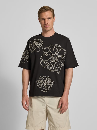 Jake*s Studio Men Relaxed Fit T-Shirt mit Rundhalsausschnitt Dunkelbraun 4