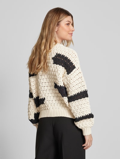 Jake*s Casual Gebreide pullover met ribboorden Ecru - 5