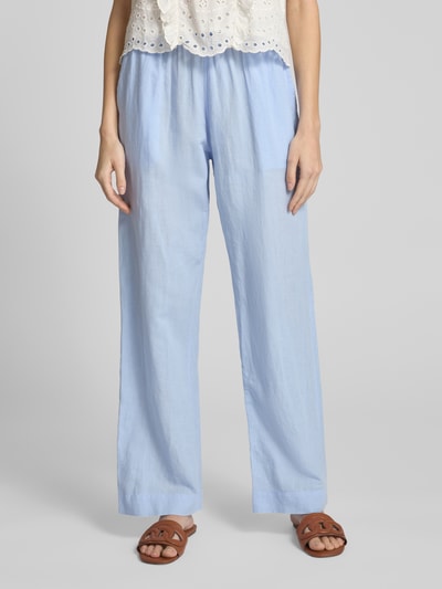 Neo Noir Straight Fit Leinenhose mit Eingrifftaschen Modell 'Sonar' Hellblau 4