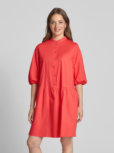 Marc Cain Knielange overhemdjurk met knoopsluiting Koraal - 4