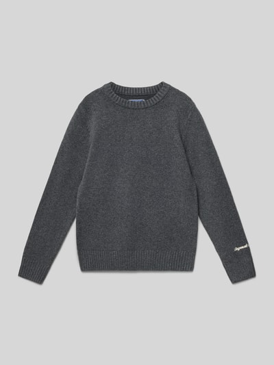 Jack & Jones Sweter o kroju regular fit z efektem dzianiny model ‘Jorno’ Średnioszary melanż 1
