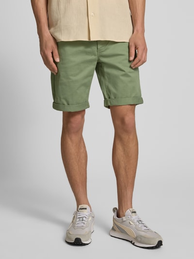 Redefined Rebel Regular Fit Chino-Shorts mit Gürtel Modell 'MIKE' Oliv 4