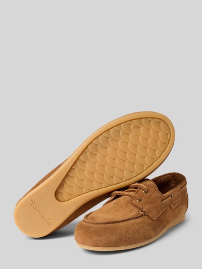 Tamaris Buty żeglarskie ze skóry model ‘SAILING SHOE’ Koniakowy 4