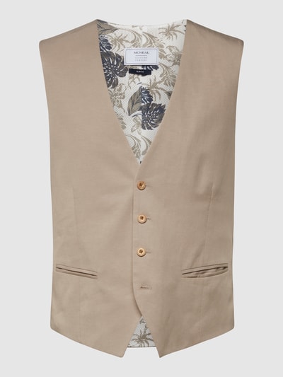 MCNEAL Slim fit gilet met paspelzakken, model 'Emil' Beige - 2