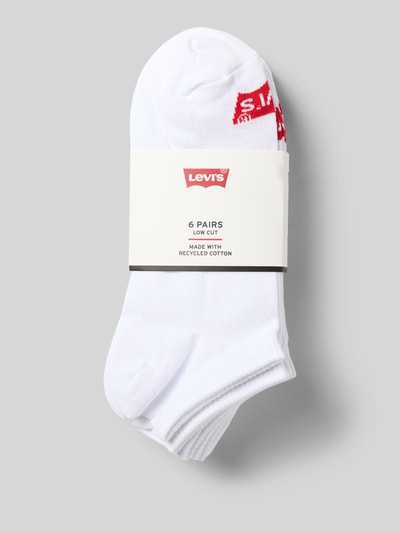 Productfoto, witte sokken uit katoenmix in set van 6, model 'LOW CUT LOGO COTTON 6P' van levi's®, Heren sokken