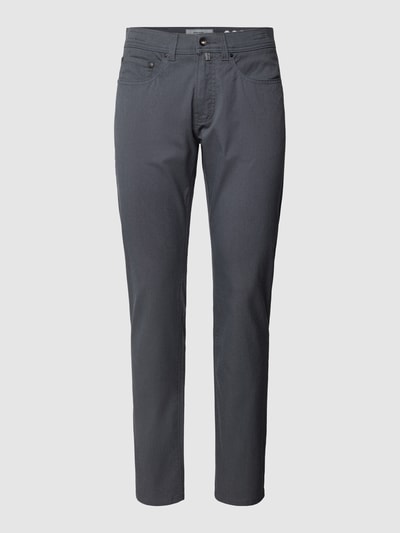 Pierre Cardin Tapered fit stoffen broek in 5-pocketmodel, model 'Lyon' Donkergrijs - 2