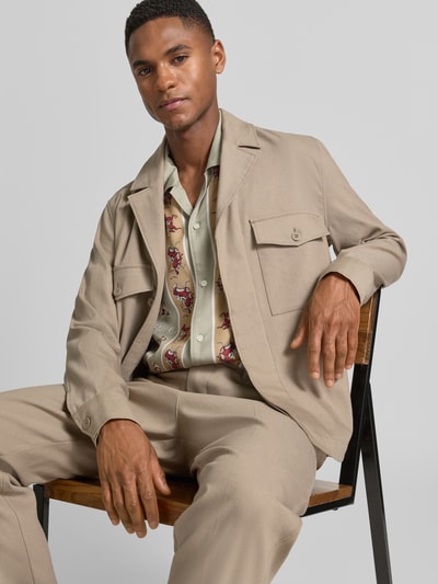 Marc O'Polo Regular Fit Hemdjacke aus Leinen-Viskose-Mix Beige 3