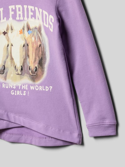 s.Oliver RED LABEL Regular Fit Sweatshirt aus Baumwoll-Mix Lavender 2