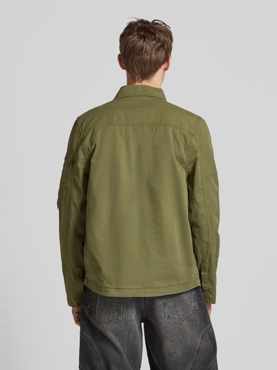 Alpha Industries Hemdjacke mit Label-Patch Oliv 5