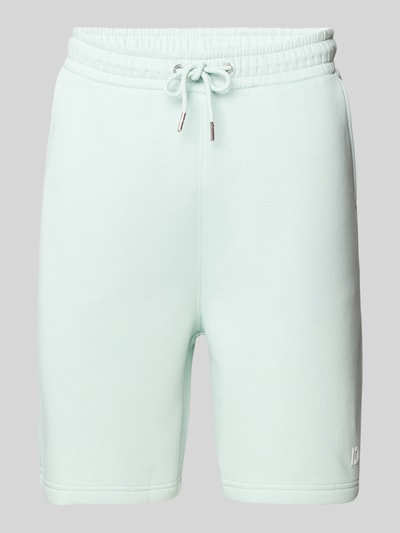 Tom Tailor Denim Relaxed fit sweatshorts met labelprint Lichtgroen - 2