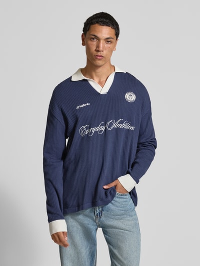 Pegador Poloshirt met stitchings, model 'Yemo' Marineblauw - 4