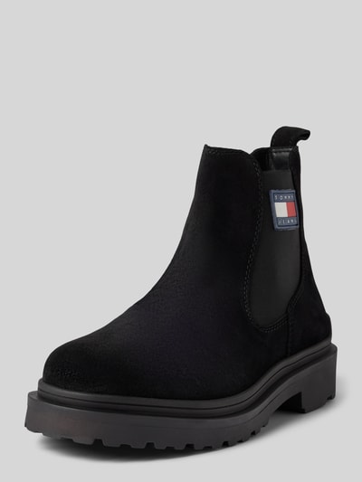 Tommy Jeans Chelsea boots van leer met labelpatch Zwart - 1