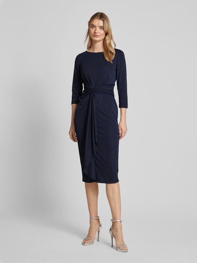 Lauren Ralph Lauren Midikleid mit Knotendetail Modell 'THALNEIA' Dunkelblau 4