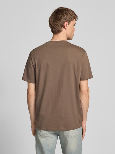 Calvin Klein Jeans T-shirt met labelprint, model 'HERO' Lichtbruin - 5