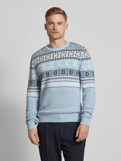 MCNEAL Gebreide pullover met ronde hals Lichtblauw - 4