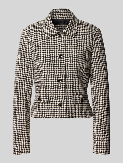 Produktfoto, Slim Fit Blazer mit Hahnentrittmuster von Christian Berg Woman Selection, Mieszanka materiałów z dodatkiem wiskozy, krój slim fit, pepitka, wykładany kołnierz, listwa guzikowa, Długość tyłu w rozmiarze 36: 50 cm, szerokość w rozmiarze 36: 43 cm, długość rękawów w rozmiarze 36: 62 cm