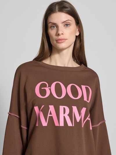 miss goodlife Relaxed fit sweatshirt met ronde hals Chocoladebruin - 3