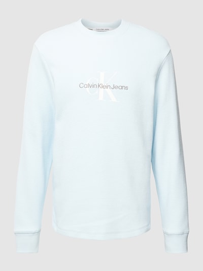 Calvin Klein Jeans Shirt met lange mouwen en wafelstructuur, model 'ARCHIVAL' Lichtblauw - 2