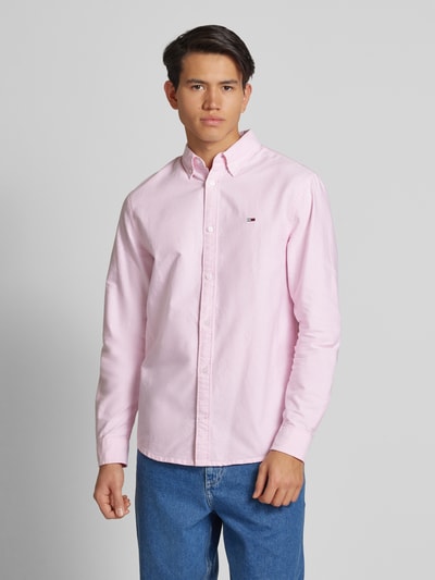 Tommy Jeans Regular Fit Freizeithemd mit Button-Down-Kragen Modell 'OXFORD' Rosa 4