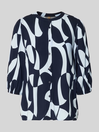 Produktfoto, Regular Fit Bluse aus Viskose mit 3/4-Arm Modell 'CHANISE' von Soyaconcept, wzór allover, okrągły dekolt, czarny i biały, krój regular fit