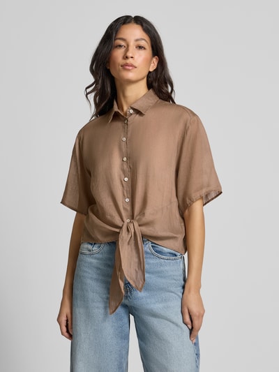 Christian Berg Woman Regular Fit Bluse mit Knoten-Detail Mittelbraun 4