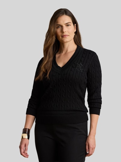 Lauren Ralph Lauren Regular Fit Pullover aus Baumwoll-Mix mit Logo-Stitching Black 6