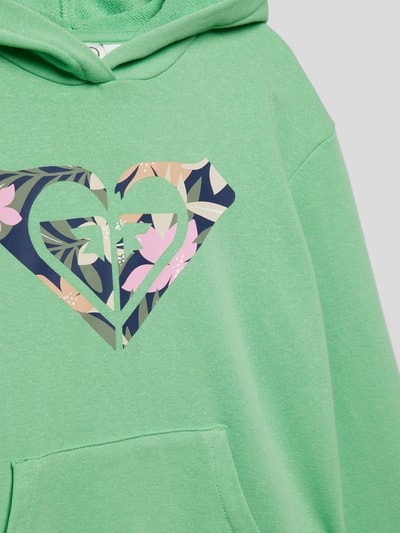 Roxy Hoodie met labelprint, model 'SURF FEELING' Groen - 2