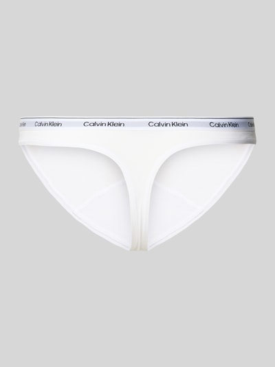 Calvin Klein Underwear Stringi z wyhaftowanym logo w zestawie 3 szt. model ‘Modern’ Niebieski 3
