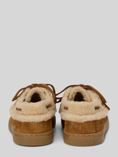 Marc O'Polo Loafers met lamswollen voering van runder suède Cognac - 4