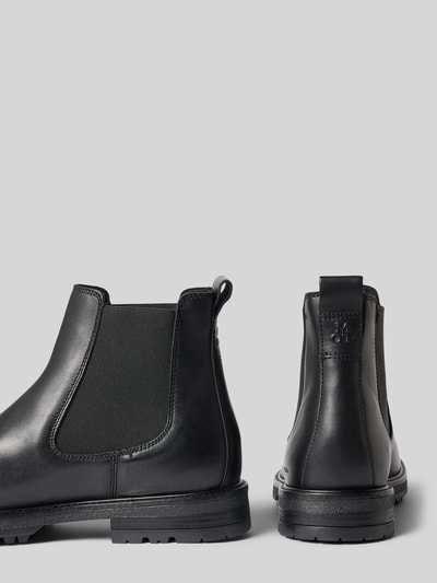 Produktfoto, schwarze Glattleder-Chelseas mit elastischem Einsatz und Zuglasche, Modell 'RONY 6' von Marc O'Polo, Herren Chelseas.