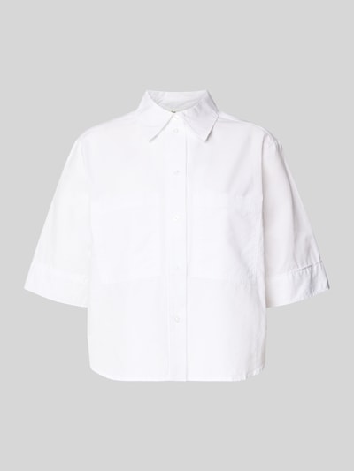 s.Oliver RED LABEL Boxy Fit Kurzarmbluse aus Baumwoll-Lyocell-Mix Weiss 2