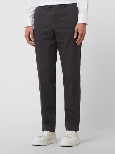 Hiltl Regular fit chino met stretch, model 'Parma' Donkergrijs - 4