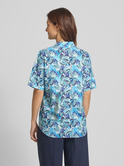 ETERNA Bluzka koszulowa o kroju relaxed fit z kwiatowym nadrukiem na całej powierzchni Niebieski 5