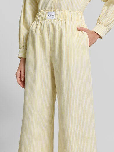 VILLA SOPHIE Wide Leg Stoffhose aus Baumwoll-Mix Modell 'STELLA' Hellgelb 3