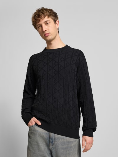 Calvin Klein Jeans Strickpullover mit Rundhalsausschnitt Modell 'EASY' Black 3