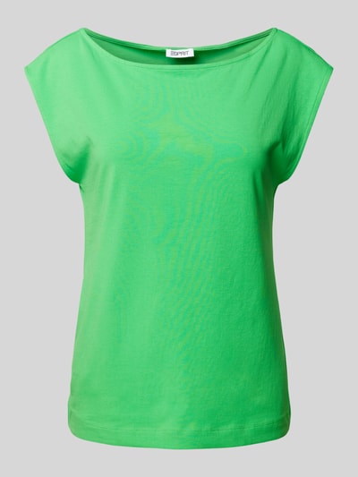 Esprit T-Shirt in unifarbenem Design Neon Gruen 2