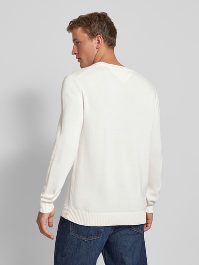 Tommy Jeans Slim fit gebreide pullover met logobadge Offwhite - 5