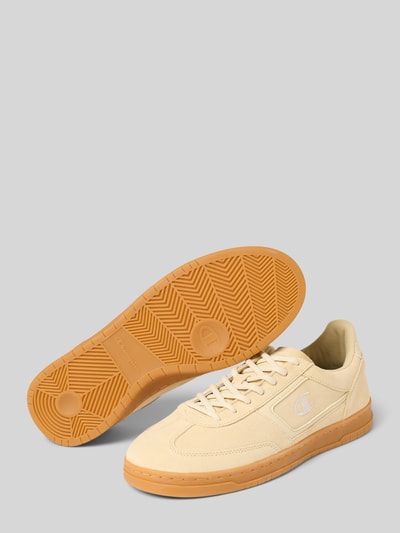 CHAMPION Ledersneaker mit Logo-Stitching Modell 'CL78' Sand 4