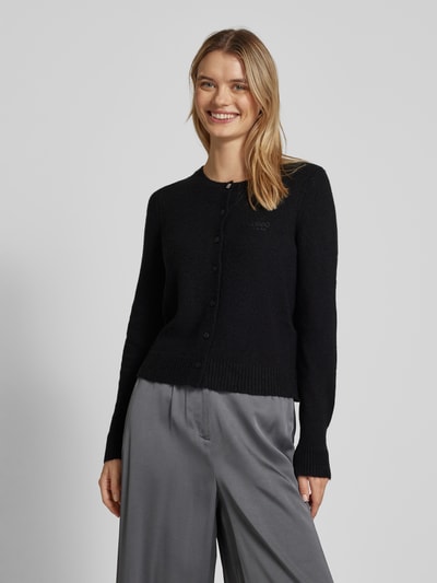 Liu Jo White Cardigan mit Label-Stitching Black 4