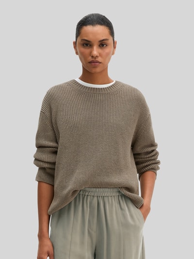Marc O'Polo Loose Fit Pullover aus reiner Baumwolle Taupe 4